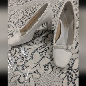 Vintage Rare Retro Elegant Shoes Flapper Costume Pearl Wedding Party Coquette